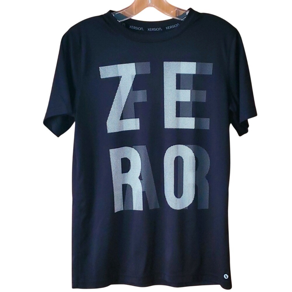 Xersion Boys Size 18-20 Black ZERO FEAR Athletic Slick Short Sleeve Shirt‎